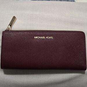 Michael Kors Deep Burgundy Zip Wallet